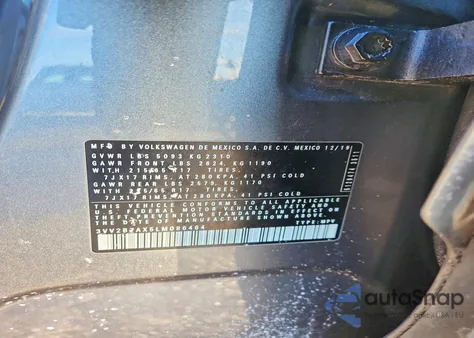 2020 Volkswagen Tiguan Se из США, поврежденный, VIN 3VV2B7AX5LM086464